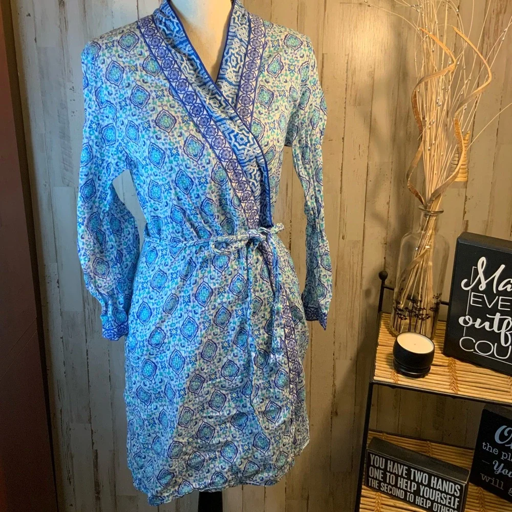 Oscar de la Renta cotton shirt robe. Size M - Picture 1 of 6